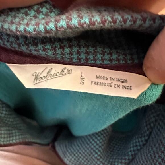 WOOLRICH x Womens Turquoise Blue Half Zip | Size L - Picture 3 of 7
